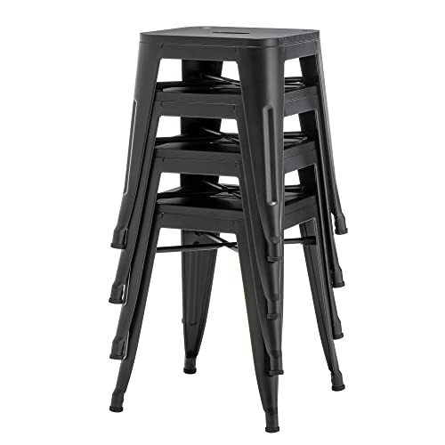 Modern Industrial Metal Stools Classroom Stools [Set of 4] Stackable