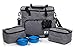 CoziPet Pet Travel Bag Tote for Dog or Cat with 2 Food Carriers and 2 Collapsible Bowls (Gray)