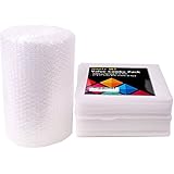 Value Combo: Bubble Cushioning Wrap Rolls(30ft/Easy-to-Tear) &amp; 12"X 12" Foam Wrap Sheets 30-Pack