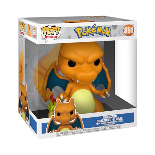 Funko POP! Jumbo: Pokemon - Charizard - Dracaufeu - Vinyl-Sammelfigur - Geschenkidee - Offizielle Handelswaren - Spielzeug Fuer Kinder Und Erwachsene - Video Games Fans - Modellfigur Fuer Sammler