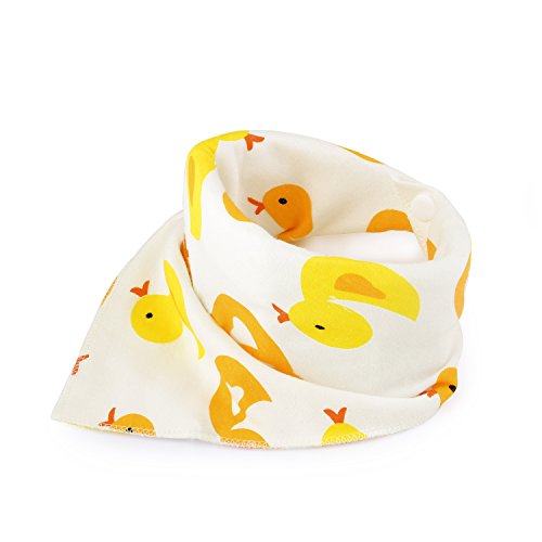 ABI Kids Anti-Smell Anti-Bacterial Quick Dry Avoids Drool RashCotton Bandana Baby Bibs with Nickel-Free Snaps, 4-Pack