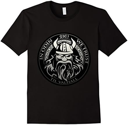 Men's In Odin We Trust Til Valhalla T Shirt Viking XL Black