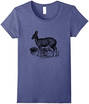 Womens Musk Deer Vintage Print T-Shirt XL Heather Blue