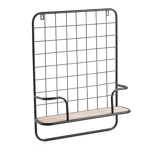 Arcoroc Vinthera Moa Estante De Pared Acero Y Paulownia 42,5x12x56cm Hierro