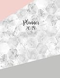 2018 planner: Marble daily planner with weekly monthly calendar and at-a-glace 2018-2019 calendars,G by Moon Journal