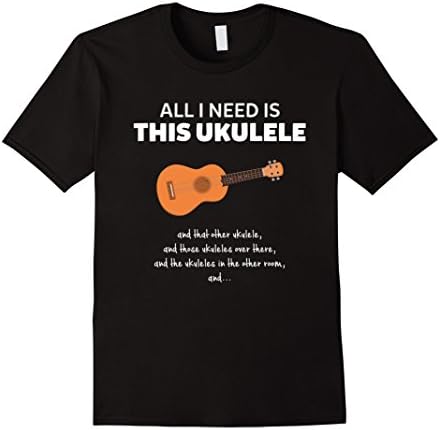 Mens Funny All I Need Is This Ukulele T-Shirt XL Black