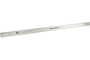 Mayes 10209 48 Inch Straight Edge Aluminum Ruler, Heavy Duty 48 Inch Ruler with Metric and Standard Measurements, Extra Thick Precision Straight Edge