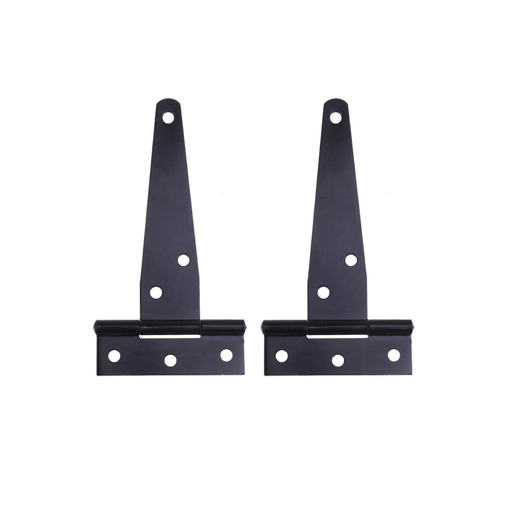 Yarnow 2pcs T Hinges Heavy Duty Hinges Strap for Storage Shed Door Barn Door Gates 3 Inches (Black)