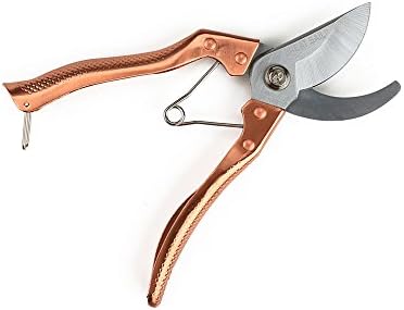 Pruning Shears Extra Sharp Hand Pruners with Rust Proof Stainless Steel Blades, Garden Shears Cutting Easier,Ergonomic Comfortable Handle Garden Clipper for Trees, Shrubs, Flowers(Copper)