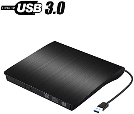 External CD Drive, Sibon USB 3.0 CD/DVD-RW Drive, Slim High Speed CD Player Burner for Macbook Air Pro /Air/ iMac and Laptop Desktops Support Windows/ Vista/7/8.1/10, Mac OSX (black)