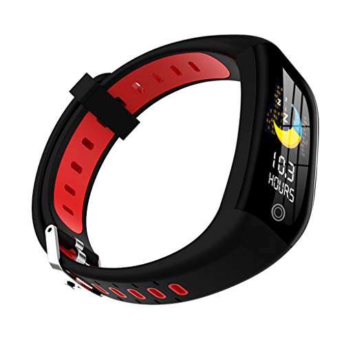 Nesee Fitness Tracker, Bluetooth 4.0 Heart Rate Monitor Bracelet, IP68 Waterproof, Touch Screen, Smart Wristband, Pedometer Sports Activity Tracker Smart Watch for Android and iOS Smartphone (Red)