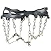 Traction Cleats 10 Teeth Universal Crampon Anti Slip Ice Snow Cleats Shoe Boot Grips Spikes Grips Cleats For Winter Walking Fishing Hiking Climbing Jogging (BLACK)