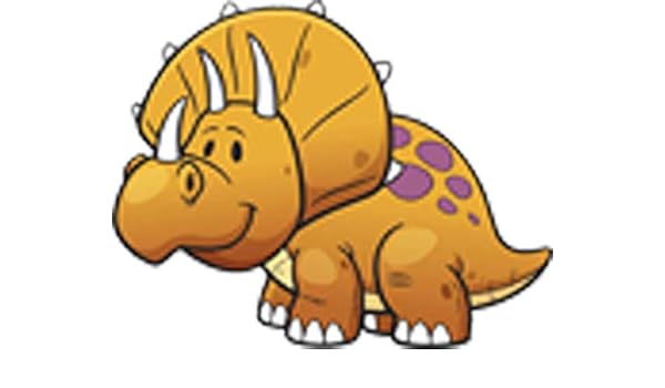 Amazon Com Cute Retro Simple Baby Dinosaur Cartoon Triceratops Vinyl Decal Sticker 4 Wide Arts Crafts Sewing