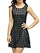 Allegra K Women's Round Neck Sleeveless Plaids Mini A Line Dress XL Blue