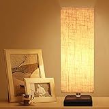 ZEEFO Bedside Table Lamp, Retro Style Solid Wood Table Lamps with Fabric Shade Nightstand Mini Desk Lamps for Bedroom, Living Room, Baby Room, Bookcase (Square)