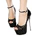 getmorebeauty Women's stripper Heels Sandals Lace Flower Strappy Hollow stiletto High Heels