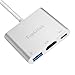 TOPGEEK USB C to HDMI 3-in-1 Digital Multiport Adapter USB 3.1 Type C with USB 3.0 Port and USB-C Recharging Port Aluminum Housing for 2016 MacBook Pro, Chromebook Pixel and More