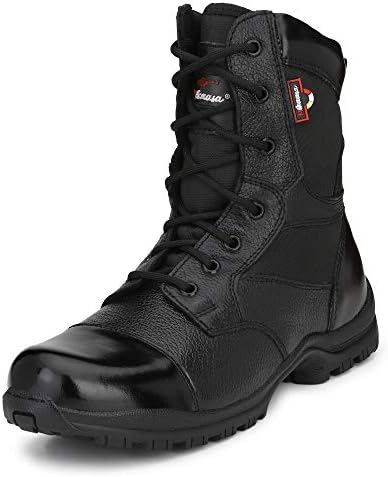 Mikaasa Men’s Black Genuine Leather Spider 003 Military and Tactical Boot