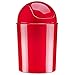 Umbra 1.25 Gallon Mini Waste Can with Removable Swing-Top Lid - Small Garbage Bin for Kitchen, Bathroom, Bedroom, Office - Compact Trash Can Fit Under Tables & Counters - Red