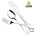 Silverware Set - 6 Piece Cutlery Set Serve for 2, Healthy Flatware Set Stainless Steel Utensils Mirror Polishing Forks Spoons Knives Set, Dishwasher Safe and Easy Washing