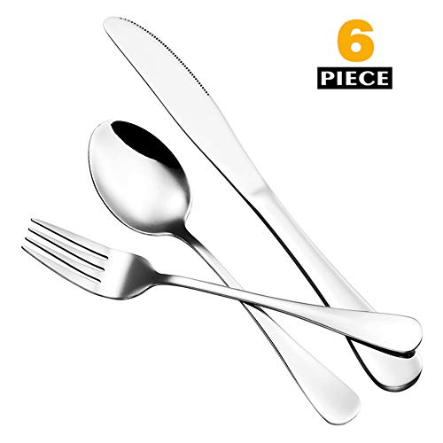 Silverware Set 6 Piece Cutlery Set Serve for 2, Healthy Flatware Set
