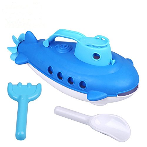 Mbros.KRJW Submarine Toy kid Bath Toy Bath Toy with Spinning Rear Propeller Safe Toys for Toddlers Babies Children (Blue)
