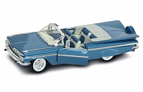 1959 Chevrolet Impala Convertible, Blue - Road Signature 92118 - 1/18 Scale Diecast Model Toy Car