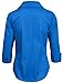 NE PEOPLE Button Down Shirt - Women's 3/4 Sleeve Roll Up Stretch Collar Office Work Formal Casual Basic Blouse Top (S-6XL)