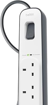 Belkin 4 Way 4 Plug 2 m Surge Protection Extension Lead White view 6