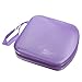Foxnovo Portable Clear Plastic 40 Cd DVD VCD Disc Holder Storage Box Bag Wallet Case Protector Organizer (Purple)