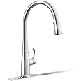KOHLER Simplice Pull Down Kitchen Faucet, 3-Spray Faucet, Kitchen Sink Faucet with Pull Down Sprayer, Polished Chrome, K-596-CP