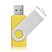 10Pcs USB 2.0 Flash Drive Memory Stick Fold Storage New Design Easy to Carry (4GB, Yellow)