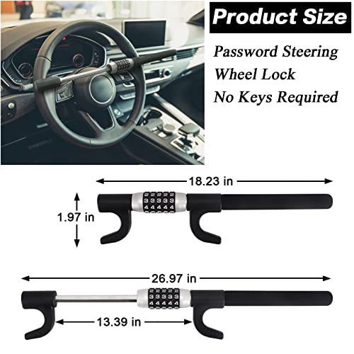 Turnart Steering Wheel Lock, Password Car Security AntiTheft Device, Heavy Duty Steering Wheel
