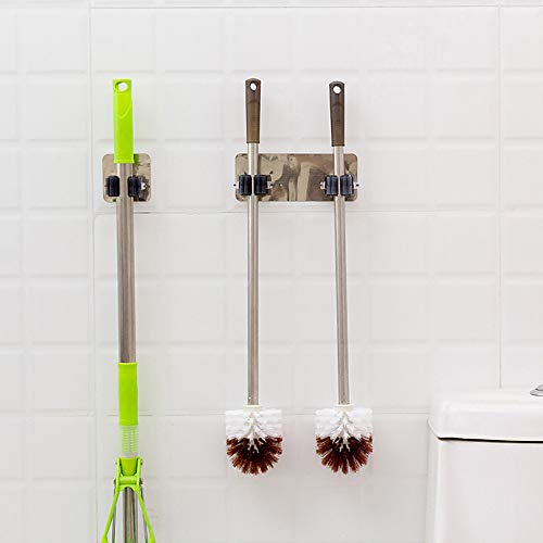 Clearance Sale!DEESEE(TM)2PC Wall Mounted Mop Umbrella Holder Brush Broom Hanger Storage Rack (Black)