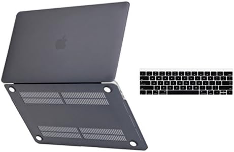 McBook Pro 13 Case 2016, HISOO Rubberized Hard Case with keyboard cover for Macbook Pro 13 inch A1706&amp;A1708 (Release October 2016) with/without Touch Bar &amp; Touch ID Shell Cover 13-inch (Black)