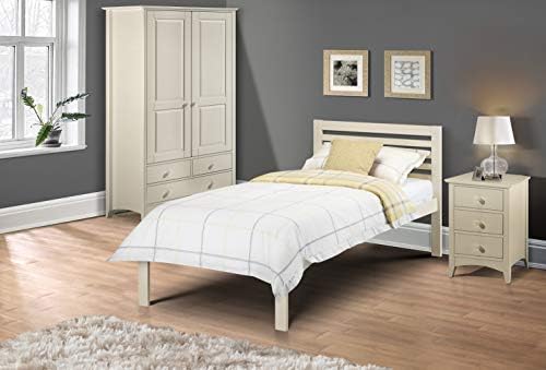 Julian Bowen Slocum Bed - Stone White Wooden Beds, Cream/White, Single