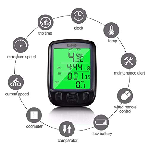 MTENG Luminous Code Table Waterproof Digital LCD Cycle Bicycle Bike Computer Odometer Speedometer Cycling
