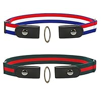 Elastic Belt Stretch Belt Buckle Free Invisible Without Buckle for Women Men Jeans Pants Striped Colors