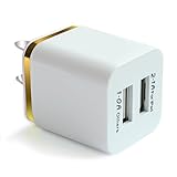 eBerry Dual USB Wall Charger,12 Watt for Apple and Android Devices (Golden)