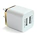 eBerry Dual USB Wall Charger,12 Watt for Apple and Android Devices (Golden)