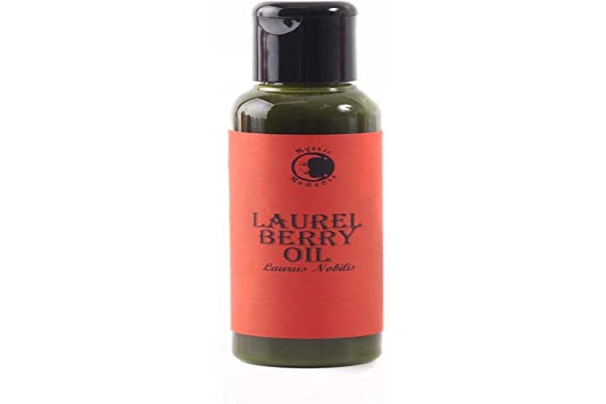 Mystic Moments| Laurel Berry Carrier Oil 125ml | Laurus nobilis | Nourishing Skin & Hair Conditioning Treatment | Rich Botanical Carrier for Massage, Aromatherapy & Soap Making