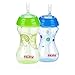 Nuby 2-Pack Designer Series No-Spill Clik-It Cup with Flex Straw, 10 Ounce, Colors May Vary
