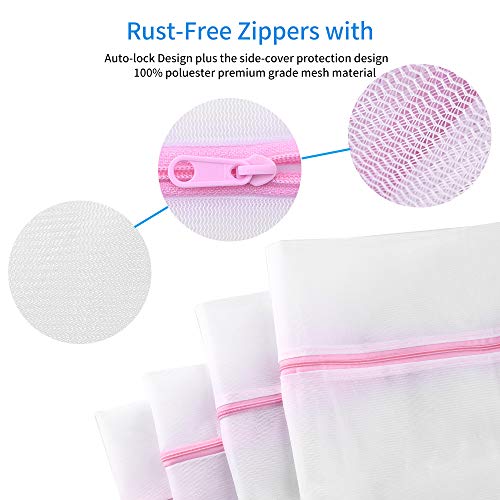 GANCHUN 7Pcs Mesh Laundry Bags for Delicates with Premium Zipper,Travel Storage Organize Bag,Clothing Washing Bags for Blouse, Hosiery, Stocking, Underwear, Bra Lingerie - Thumbnail 2