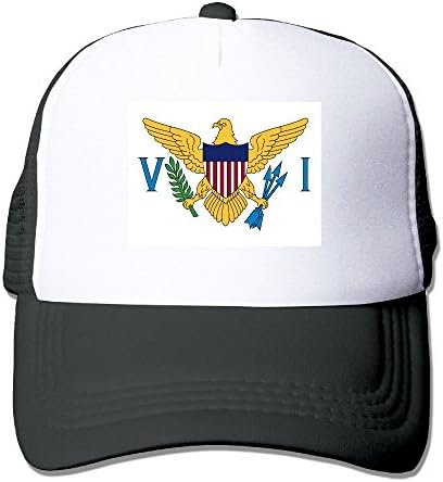 Jinyimingpi Flag Of The United States Virgin Islands Adult Grid Baseball Caps Adjustable sunshade Hat Mesh Trucker Hat Snapback Cap