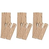 Dancing Kitty 3 Pairs Ultra Soft Convertible Ballet Dance Tights for Girl Light Suntan 60 Denier 7D33