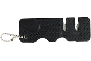 XINJINCANG Black Pocket Knife Sharpener - Keychain Multi-Purpose Tool for Camping and Kitchen | Handheld Portable Sharpener for Hunting, Chef Knives,Outdoor Gear, Kitchen Gadgets