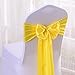 10PC 17X275CM Satin Chair Bow Sash Wedding Reception Banquet Decoration (Bright Yellow)