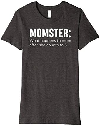 Womens Momster Funny Mom Shirt with Sayings Gift for Mommy Medium Dark Heather
