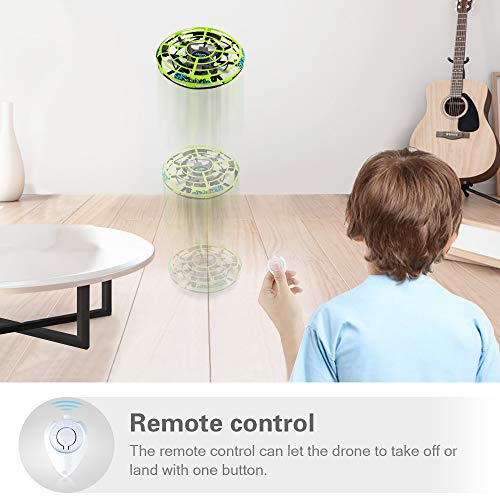 Baztoy Flying Ball RC UFO Mini Drone Flying Saucer Toys Hand Controlled Top Remote Control Fly Toy New Xmas Gifts with Cool LED Light Indoor Outdoor for Kids, Adults, Girls and Boys