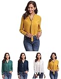 Abollria Womens Chiffon Long Sleeve Tops Casual Blouse Shirt
